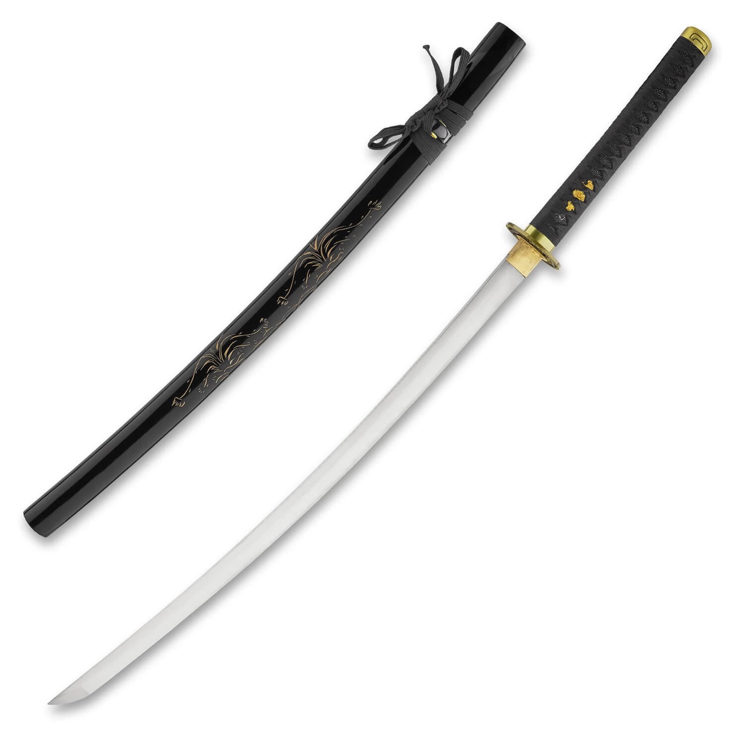 foto Kawashima �emesln� replika me�e katana Akunohana, motiv louky, AISI 1045